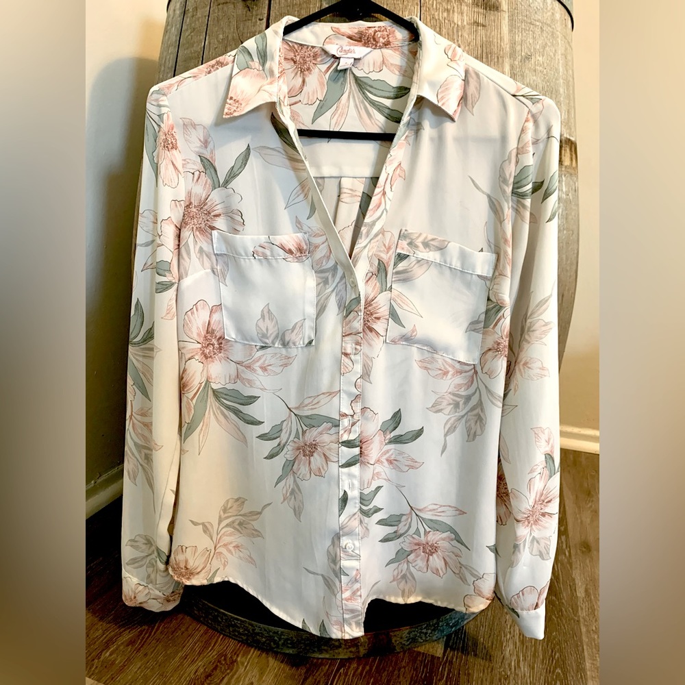 Candies button down silky dress shirt